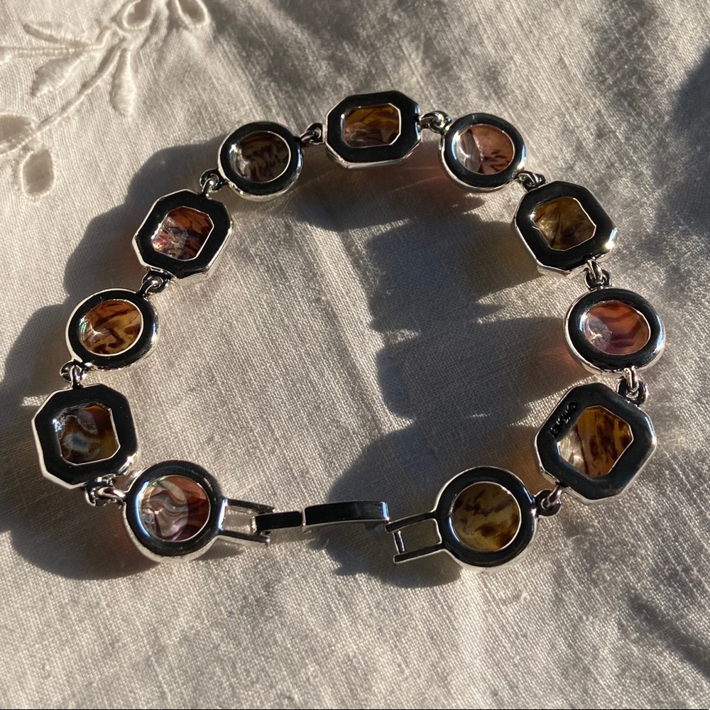 Monet bracelet NWOT never worn green purple gold - Picture 3 of 4